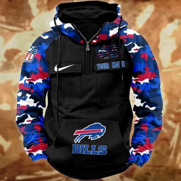 Buffalo Bills Hot Camouflage Multi Pockets Zip Hoodie AMCCLG001117 - Image 2