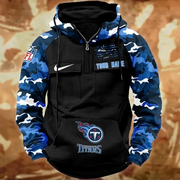 Tennessee Titans Hot Camouflage Multi Pockets Zip Hoodie AMCCLG001144 - Image 2