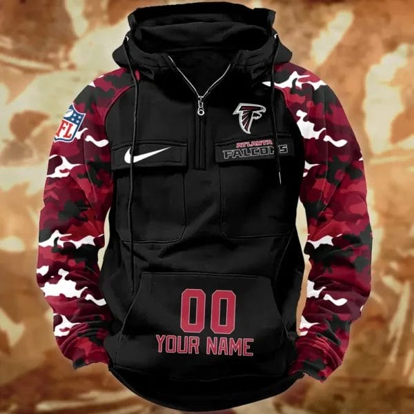 Atlanta Falcons Hot Camouflage Multi Pockets Zip Hoodie AMCCLG001147 - Image 2