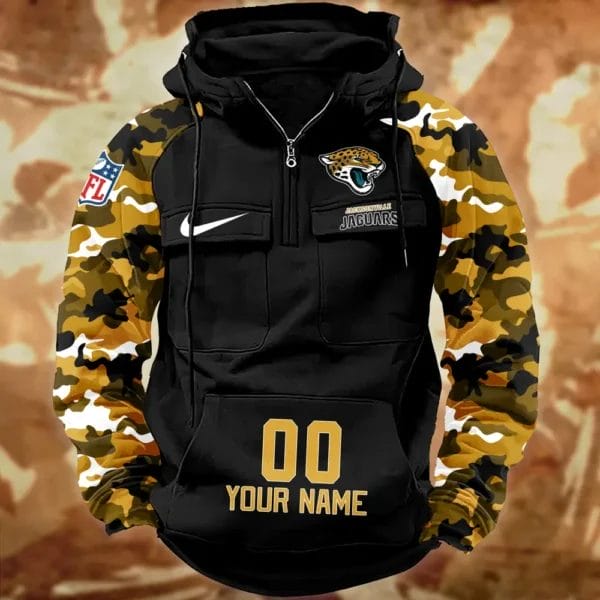 Jacksonville Jaguars Hot Camouflage Multi Pockets Zip Hoodie AMCCLG001160 - Image 2