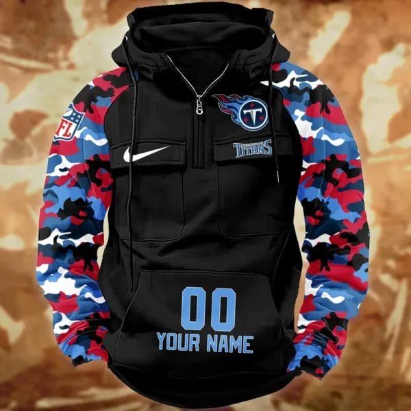 Tennessee Titans Hot Camouflage Multi Pockets Zip Hoodie AMCCLG001176 - Image 2