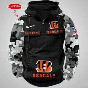 Cincinnati Bengals Hot Camouflage Multi Pockets Zip Hoodie AMCCLG001184