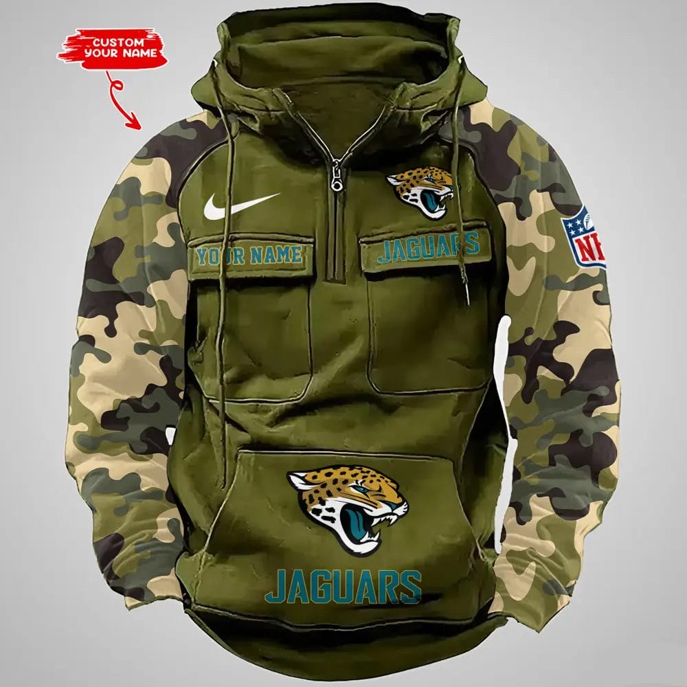 Jacksonville Jaguars Hot Camouflage Multi Pockets Zip Hoodie AMCCLG001192 - Image 3