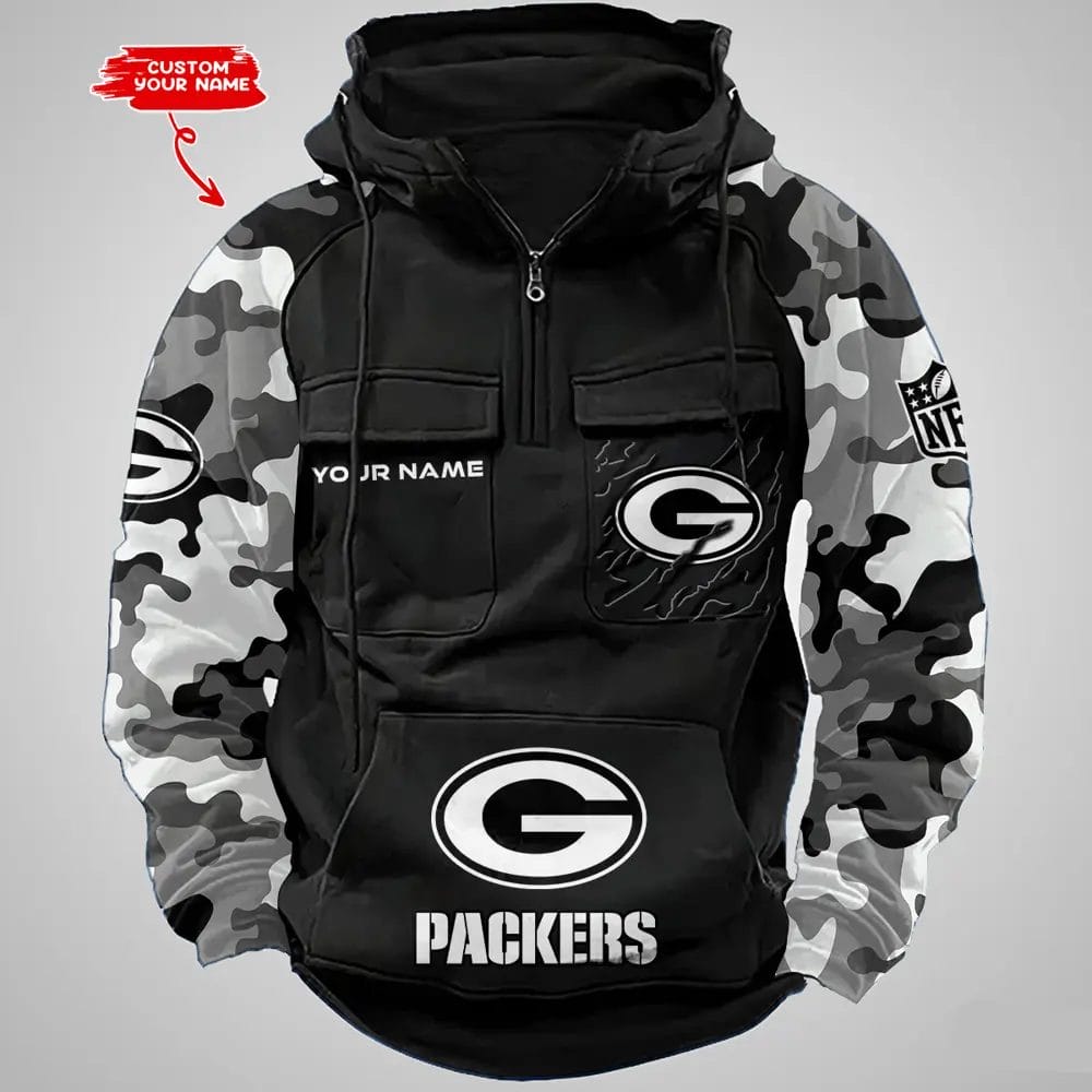Green Bay Packers Hot Camouflage Multi Pockets Zip Hoodie AMCCLG001221 - Image 5
