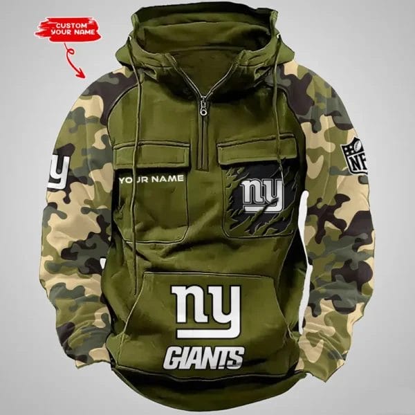 New York Giants Hot Camouflage Multi Pockets Zip Hoodie AMCCLG001233 - Image 3