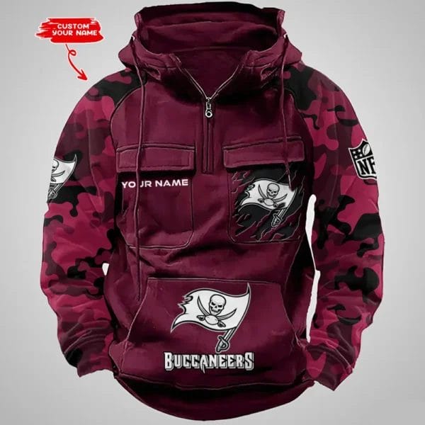 Tampa Bay Buccaneers Hot Camouflage Multi Pockets Zip Hoodie AMCCLG001239 - Image 2