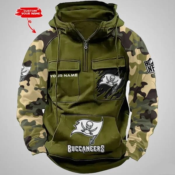 Tampa Bay Buccaneers Hot Camouflage Multi Pockets Zip Hoodie AMCCLG001239 - Image 3