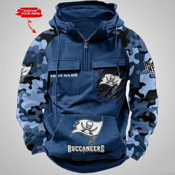 Tampa Bay Buccaneers Hot Camouflage Multi Pockets Zip Hoodie AMCCLG001239 - Image 4