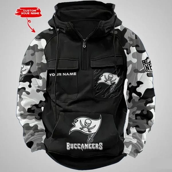 Tampa Bay Buccaneers Hot Camouflage Multi Pockets Zip Hoodie AMCCLG001239 - Image 5
