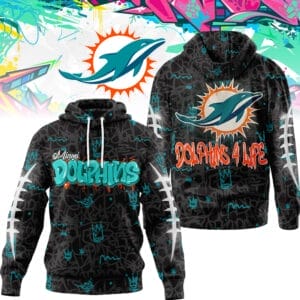 Miami Dolphins | Premium NFL Special Graffiti My Team 4 Life Hoodie AMCCLG001298