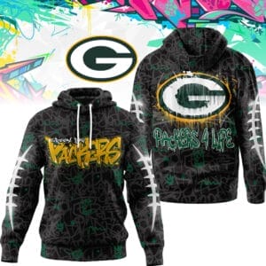 Green Bay Packers | Premium NFL Special Graffiti My Team 4 Life Hoodie AMCCLG001290