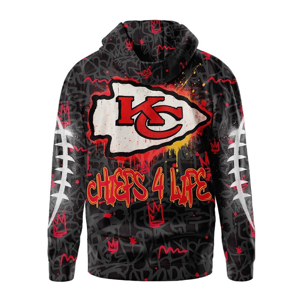 Kansas City Chiefs | Premium NFL Special Graffiti My Team 4 Life Hoodie AMCCLG001294 - Image 3