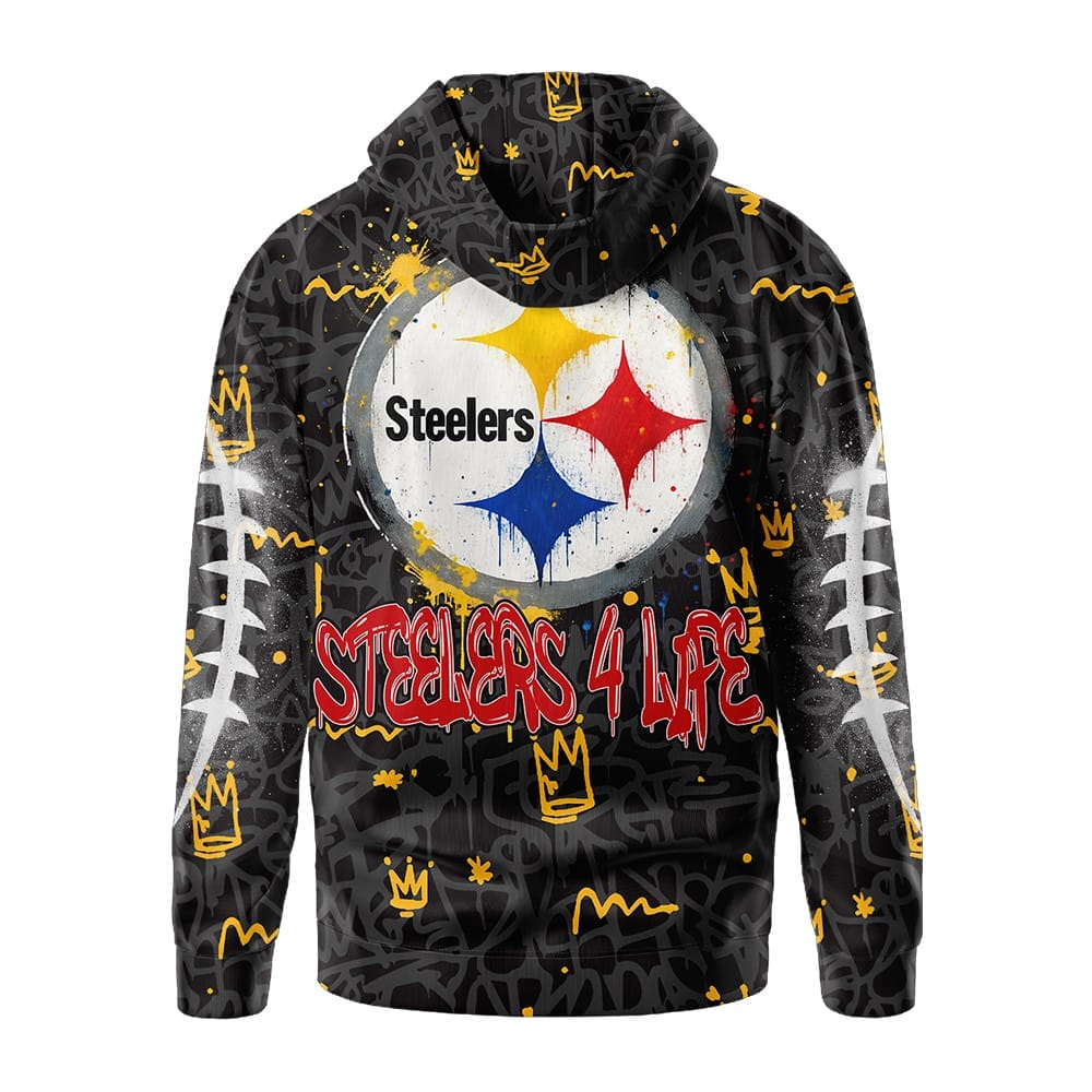 Pittsburgh Steelers | Premium NFL Special Graffiti My Team 4 Life Hoodie AMCCLG001305 - Image 3