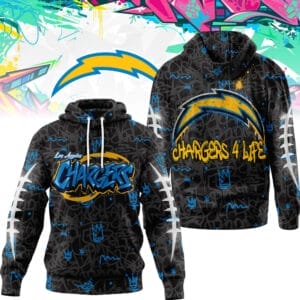 Los Angeles Chargers | Premium NFL Special Graffiti My Team 4 Life Hoodie AMCCLG001296