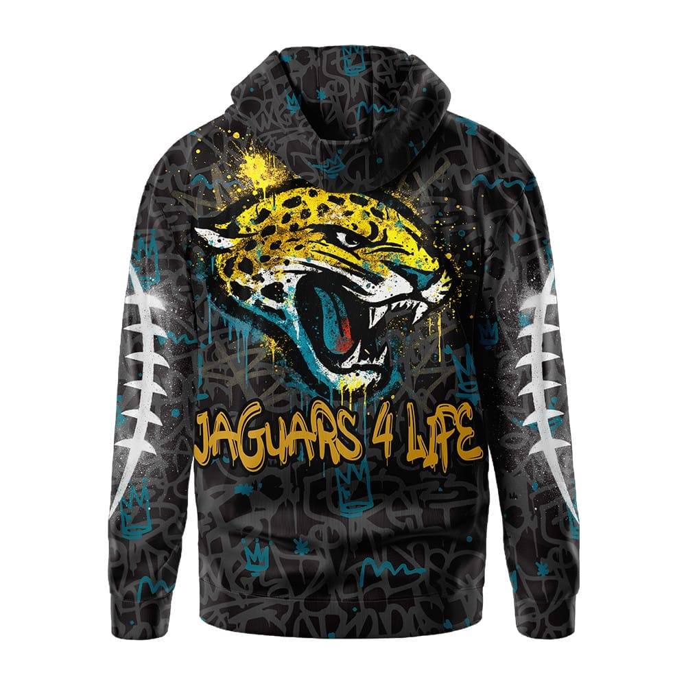 Jacksonville Jaguars | Premium NFL Special Graffiti My Team 4 Life Hoodie AMCCLG001293 - Image 3