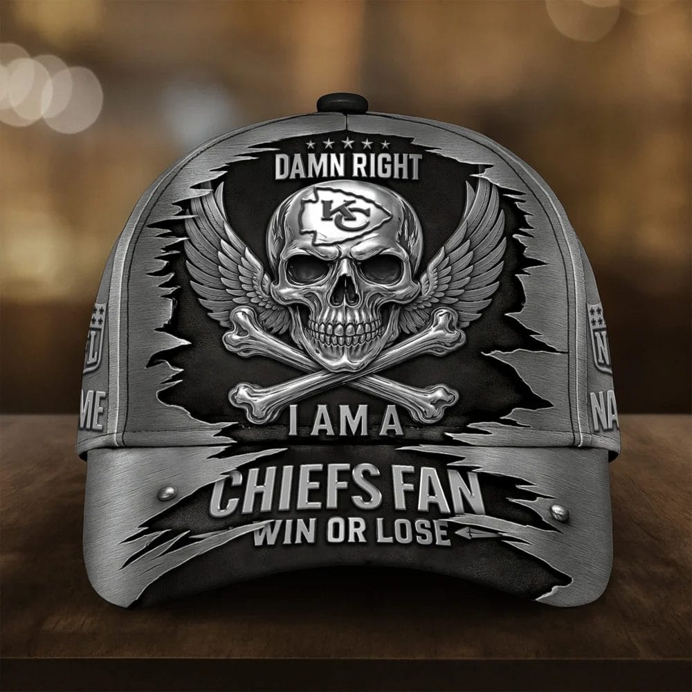 Kansas City Chiefs | Premium NFL Skull Wings Fan Pride Cap AMCACS000466 - Image 2