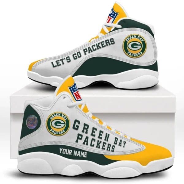 Green Bay Packers Premium NFL Game Day Air Jordan 13 AMCSHOES000073 - Image 2