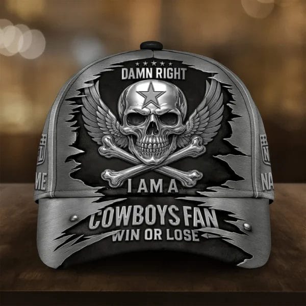 Dallas Cowboys | Premium NFL Skull Wings Fan Pride Cap AMCACS000472 - Image 2