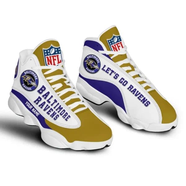 Baltimore Ravens Premium NFL Game Day Air Jordan 13 AMCSHOES000081 - Image 3