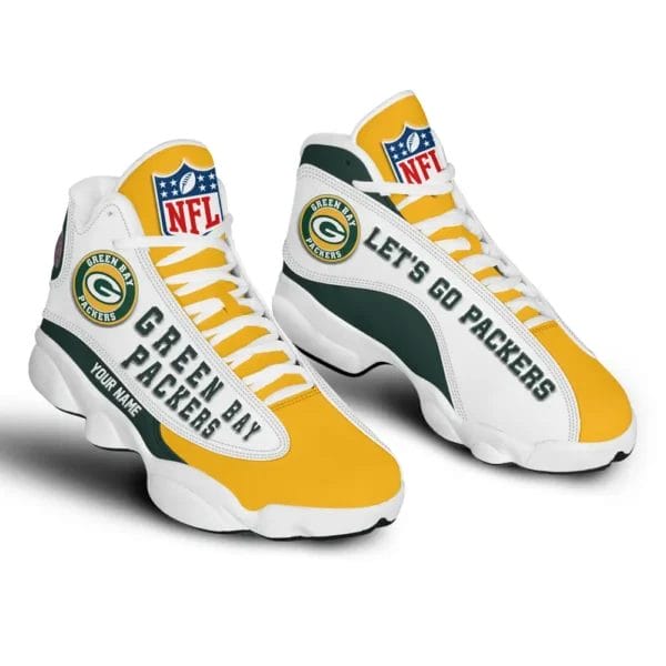 Green Bay Packers Premium NFL Game Day Air Jordan 13 AMCSHOES000073 - Image 3