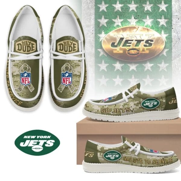 New York Jets | Premium NFL Salute to Service Hey Dude Shoes AMCSHOES000098