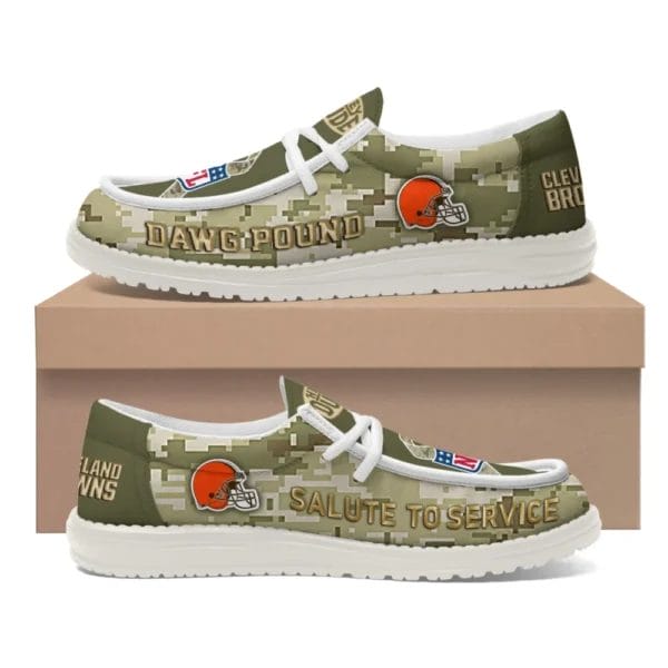Cleveland Browns | Premium NFL Salute to Service Hey Dude Shoes AMCSHOES000092 - Image 4