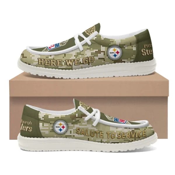 Pittsburgh Steelers | Premium NFL Salute to Service Hey Dude Shoes AMCSHOES000093 - Image 4