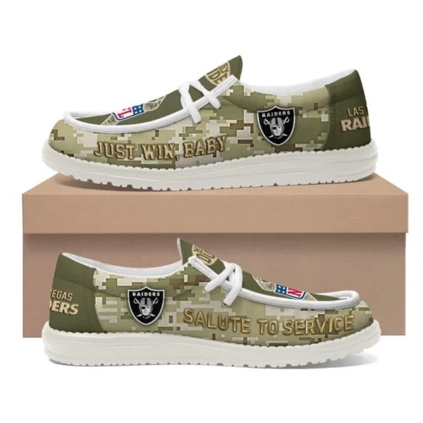 Las Vegas Raiders | Premium NFL Salute to Service Hey Dude Shoes AMCSHOES000096 - Image 4