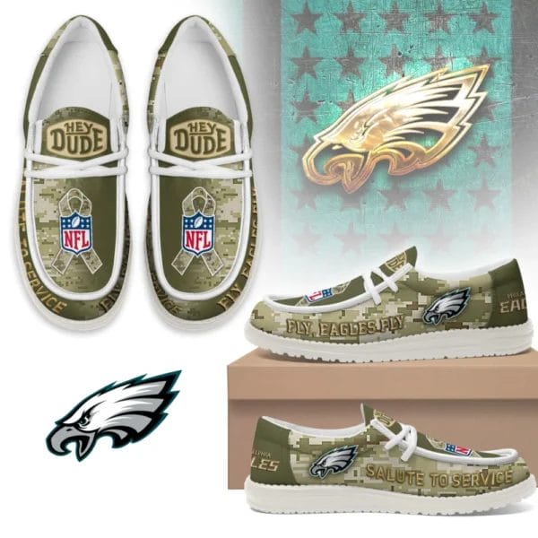 Philadelphia Eagles | Premium NFL Salute to Service Hey Dude Shoes AMCSHOES000082