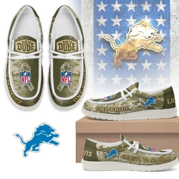 Detroit Lions | Premium NFL Salute to Service Hey Dude Shoes AMCSHOES000085