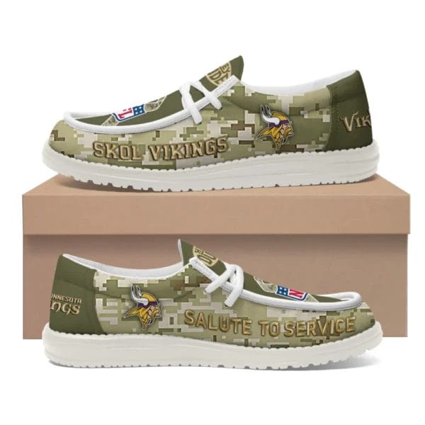 Minnesota Vikings | Premium NFL Salute to Service Hey Dude Shoes AMCSHOES000087 - Image 4