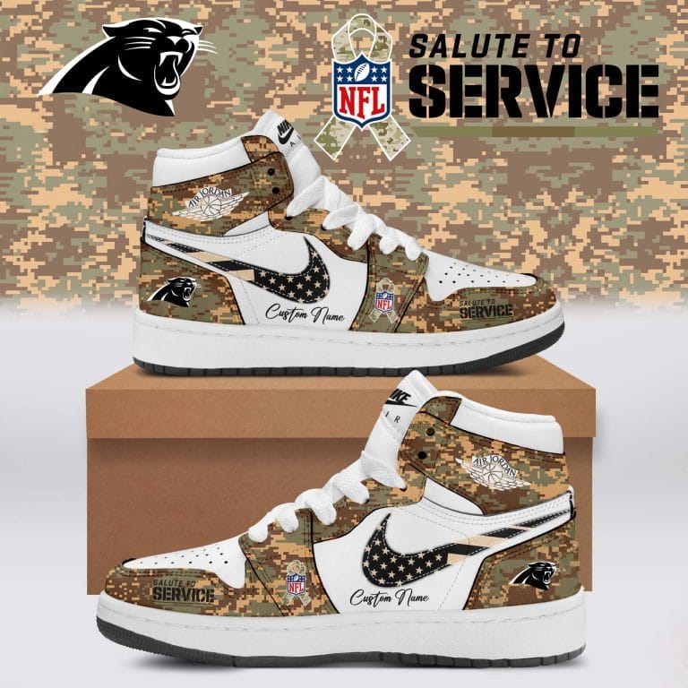 Carolina Panthers Salute To Service Limited Edition High Air Jordan 1 New 2025 AMCSHOES000156