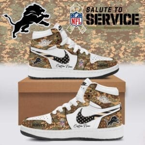 Detroit Lions Salute To Service Limited Edition High Air Jordan 1 New 2025 AMCSHOES000146