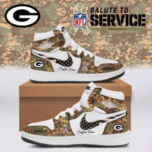 Green Bay Packers Salute To Service Limited Edition High Air Jordan 1 New 2025 AMCSHOES000157