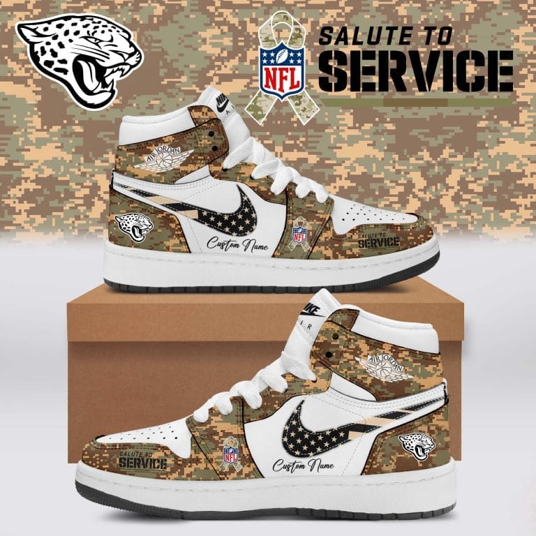 Jacksonville Jaguars Salute To Service Limited Edition High Air Jordan 1 New 2025 AMCSHOES000168