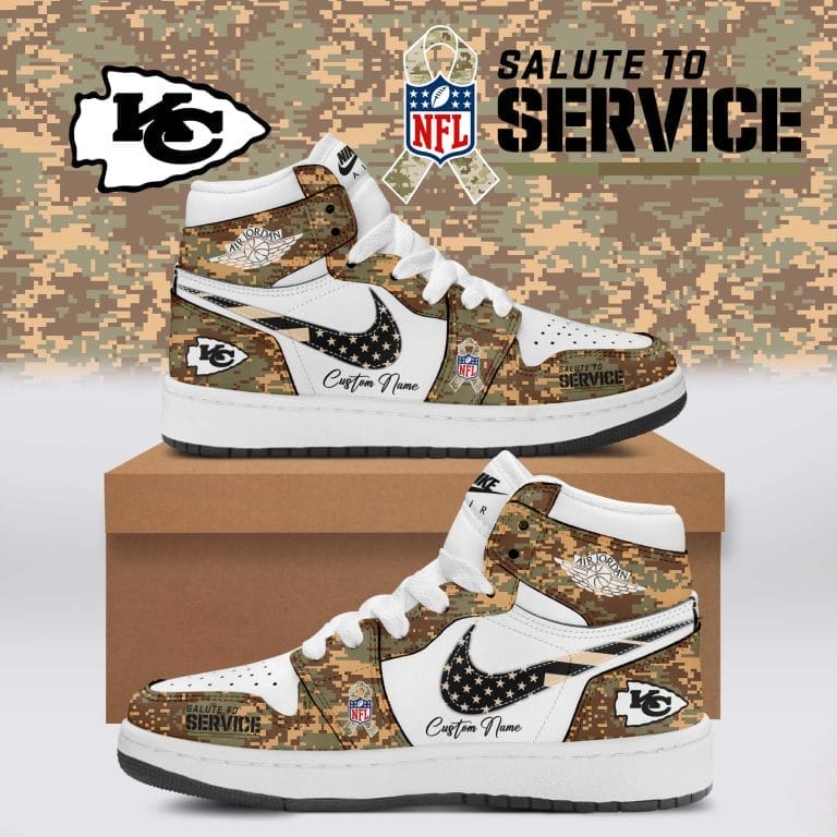 Kansas City Chiefs Salute To Service Limited Edition High Air Jordan 1 New 2025 AMCSHOES000164