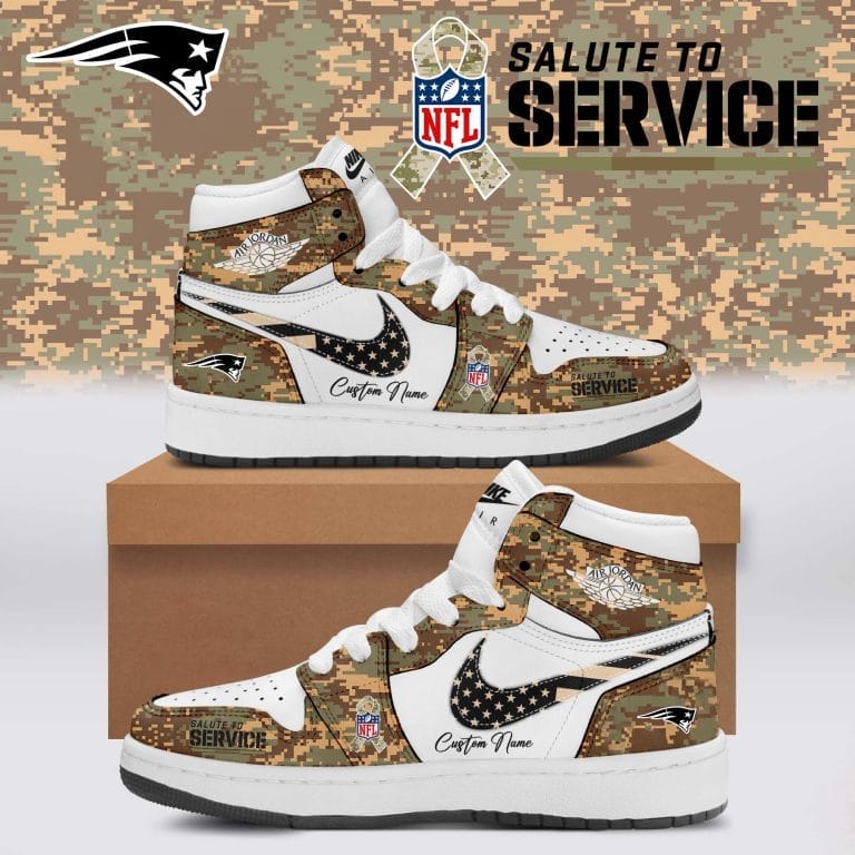 New England Patriots Salute To Service Limited Edition High Air Jordan 1 New 2025 AMCSHOES000143