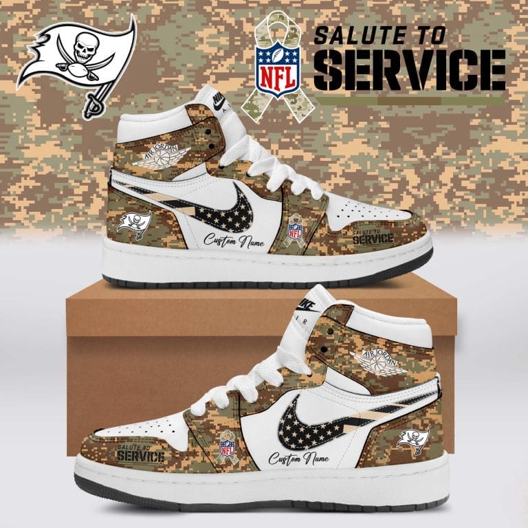 Tampa Bay Buccaneers Salute To Service Limited Edition High Air Jordan 1 New 2025 AMCSHOES000170