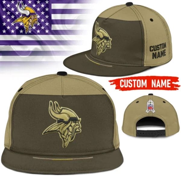 Minnesota Vikings | Premium NFL 2025 Salute to Service Split Panel Snapback Cap AMCACS000513