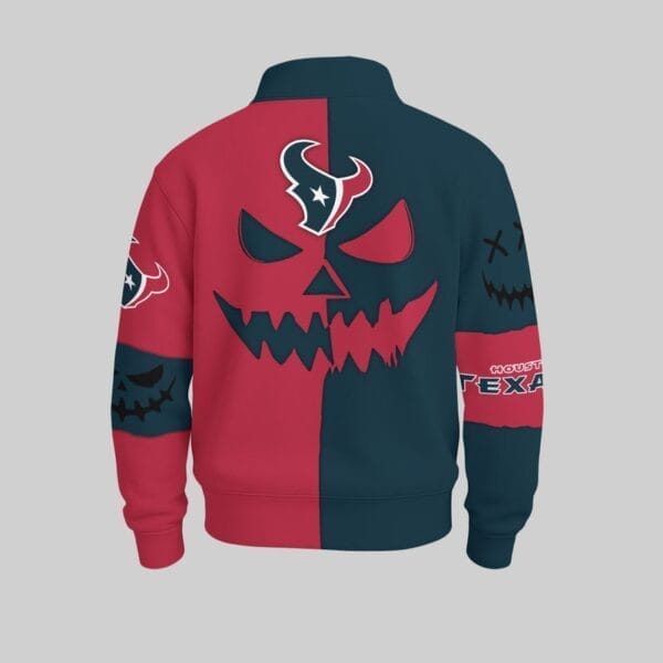 Houston Texans x Halloween Stand Collar Sweatshirt AMCCLG001094 - Image 2