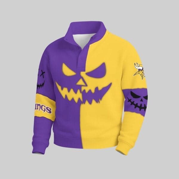 Minnesota Vikings x Halloween Stand Collar Sweatshirt AMCCLG001102