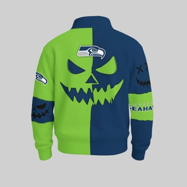 Seattle Seahawks x Halloween Stand Collar Sweatshirt AMCCLG001110 - Image 2