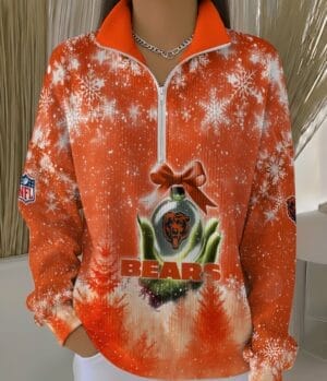 Chicago Bears 2025 Edition Quarter Zip Corduroy Sweatshirt for Christmas AMCCLG001462