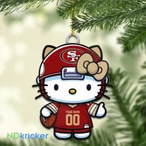 San Francisco 49ers x Hello Kitty Christmas Custom Any Name Acrylic Ornament AMCACS000575
