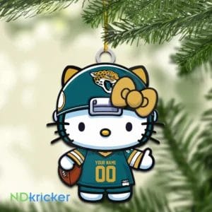 Jacksonville Jaguars x Hello Kitty Christmas Custom Any Name Acrylic Ornament AMCACS000562