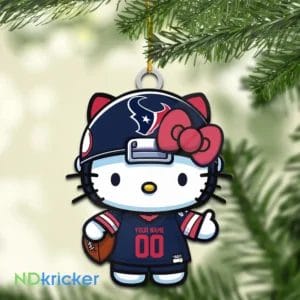 Houston Texans x Hello Kitty Christmas Custom Any Name Acrylic Ornament AMCACS000560
