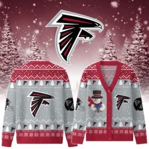 Atlanta Falcons Premium Christmas Knit Cardigan Custom Name AMCCLG001747