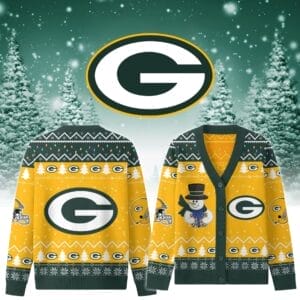 Green Bay Packers Premium Christmas Knit Cardigan Custom Name AMCCLG001757