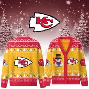 Kansas City Chiefs Premium Christmas Knit Cardigan Custom Name AMCCLG001761
