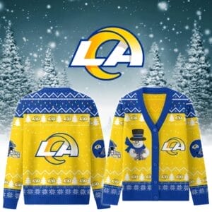 Los Angeles Rams Premium Christmas Knit Cardigan Custom Name AMCCLG001764